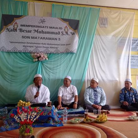 Pembakal Desa Mataraman menghadiri Maulid Nabi di SDN Mataraman 3